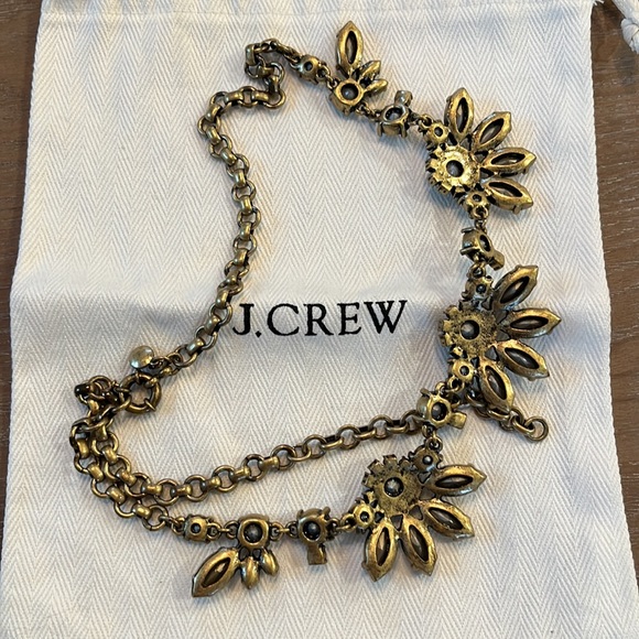J.CREW NECKLACE CRYSTAL & GOLD - Picture 4 of 6